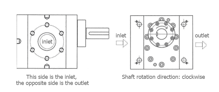 standard melt pump inlet and outlet